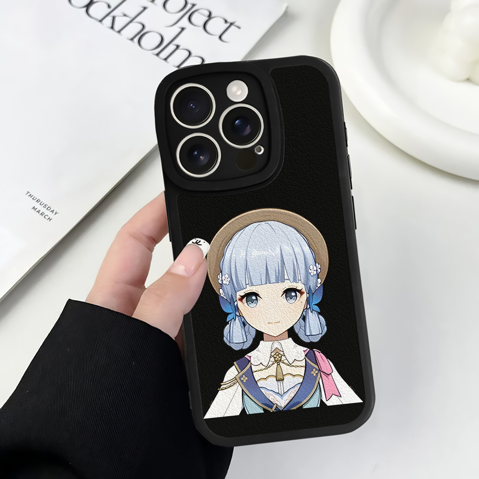 げんし神 神里綾華 神宮寺レン genshin Kamimiya Ren 【iPhone 16シリーズ対応】シリコンスマホケース（レザー調） 材質：シリコン